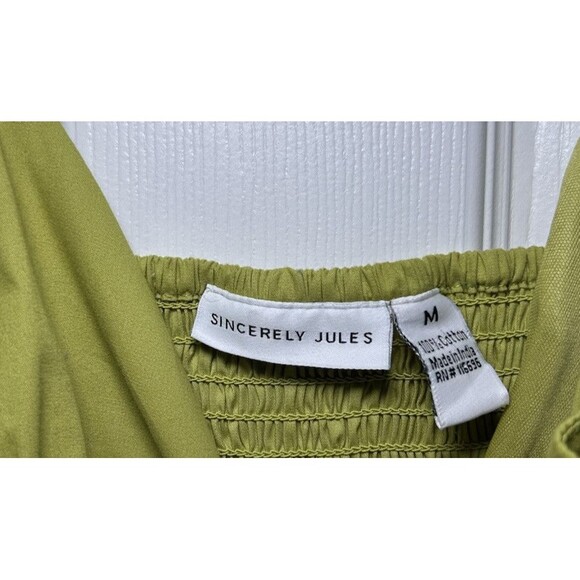 Sincerely Jules Women’s Bodice Style Thin Strap Runched Back Dress Green Size M - Picture 3 of 8